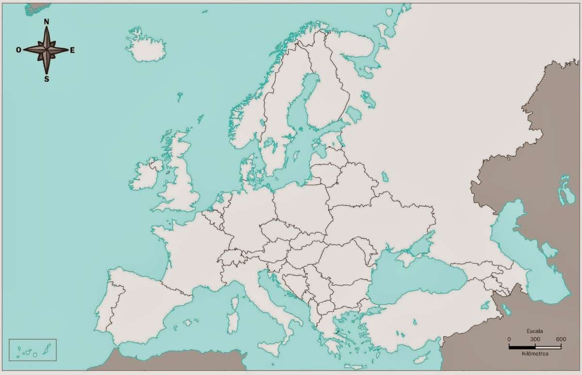 Evropský kontinent online puzzle