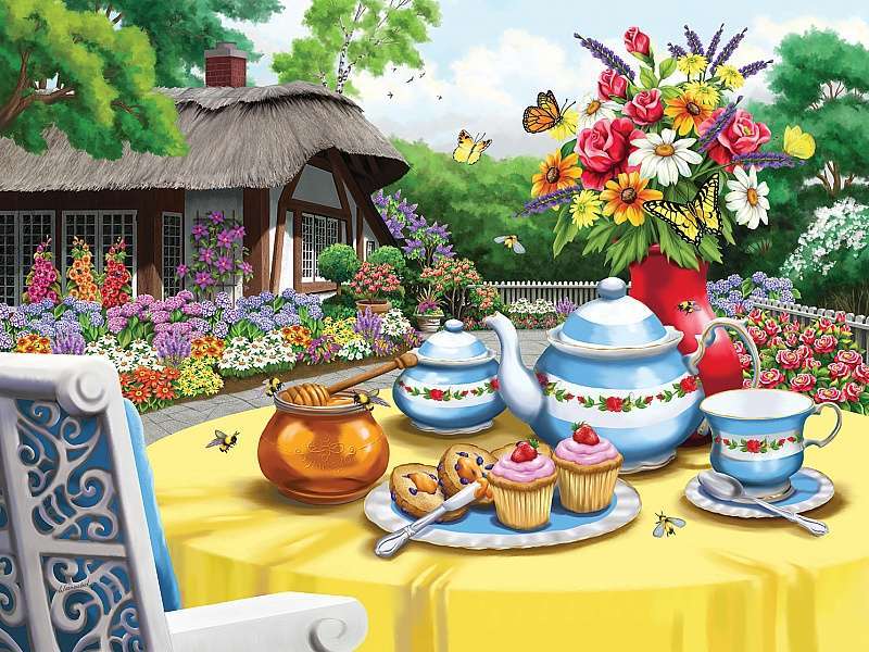 A meal in the garden jigsaw puzzle online