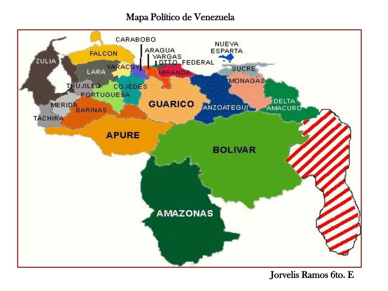 Harta Venezuelei jigsaw puzzle online