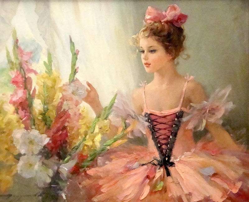 Gyönyörű balerina gyönyörű íriszek online puzzle