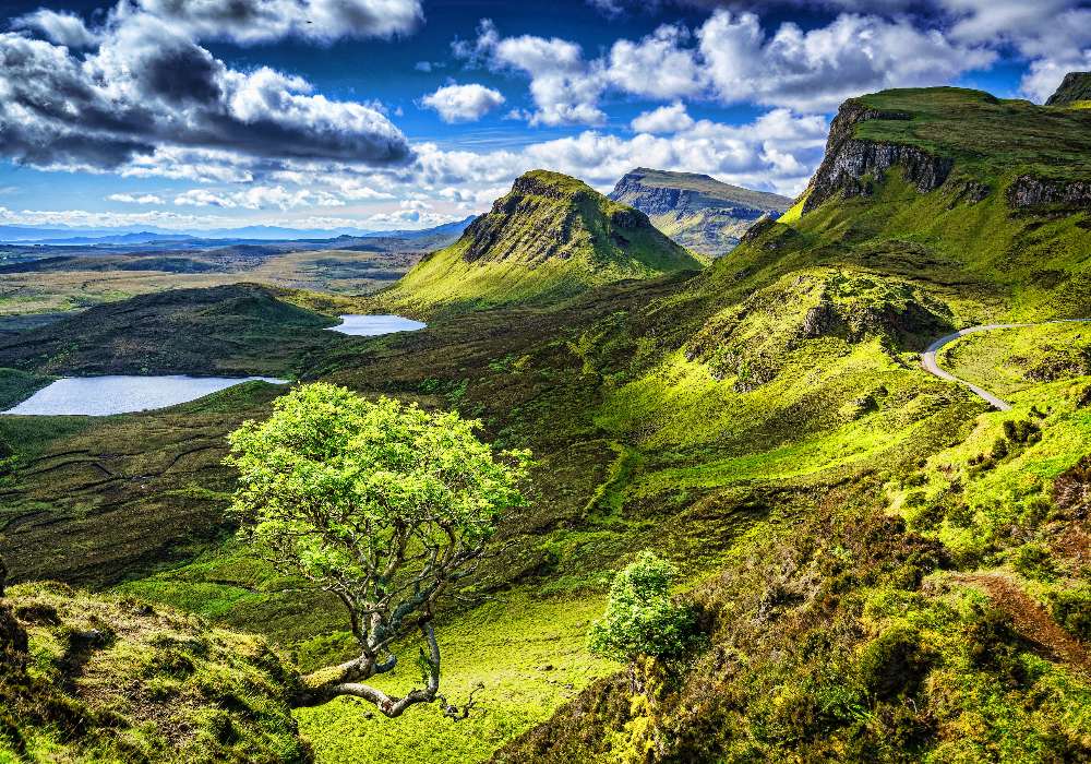 Fantastiskt landskap av skotsk natur pussel på nätet