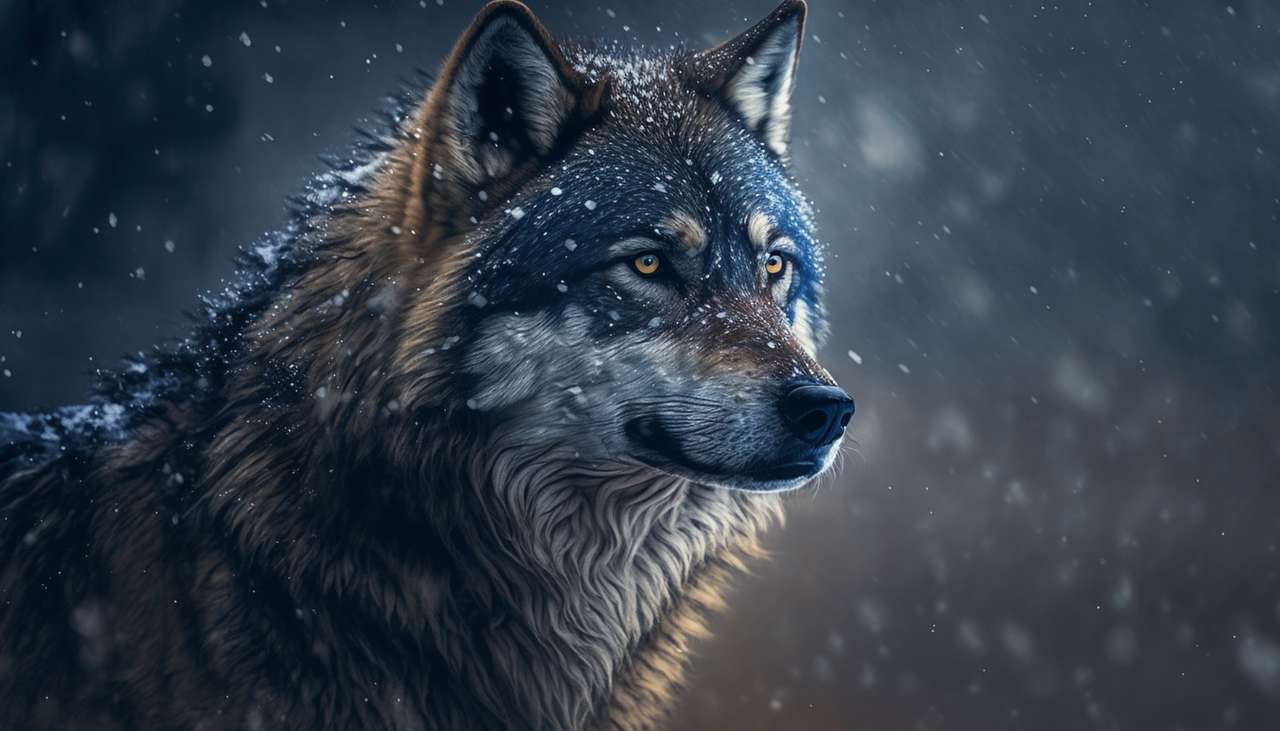 wolf in de sneeuw legpuzzel online