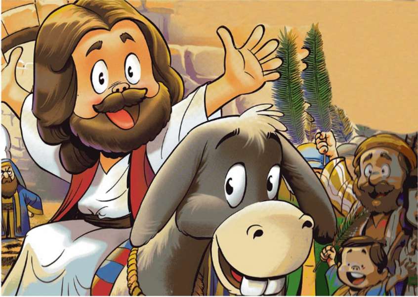 Triumphal entry of Jesus into the town jigsaw puzzle online