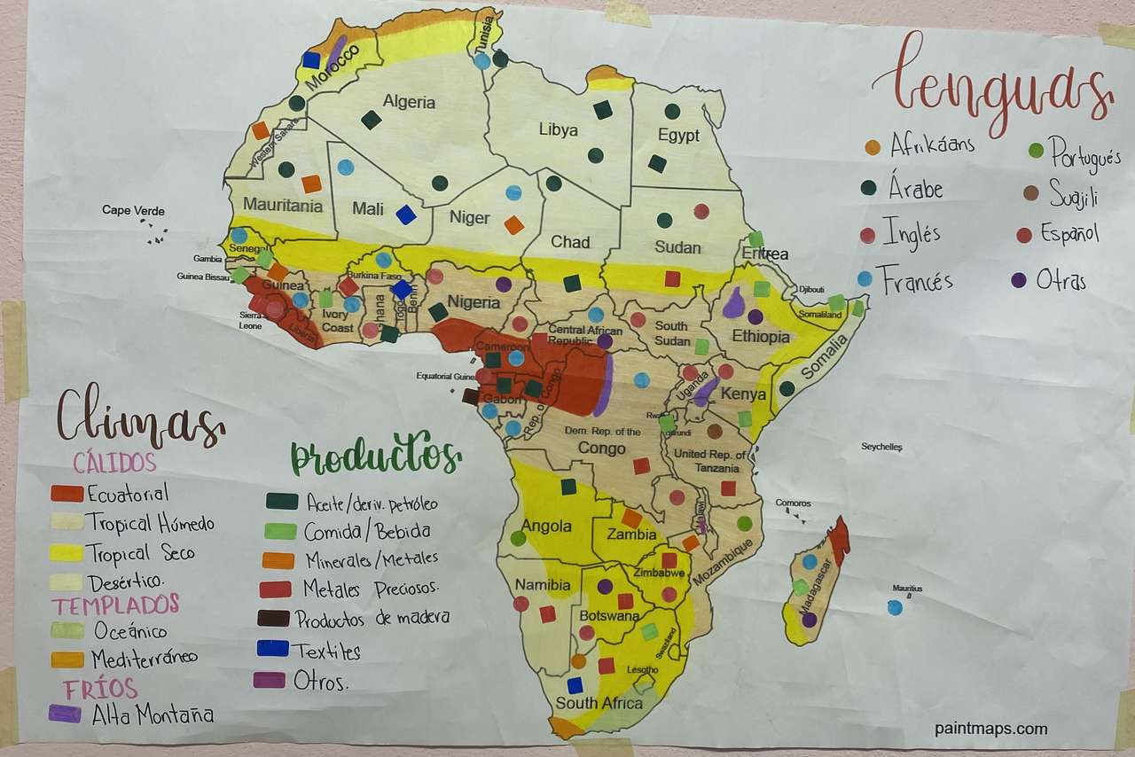 アフリカの地図 ジグソーパズルオンライン