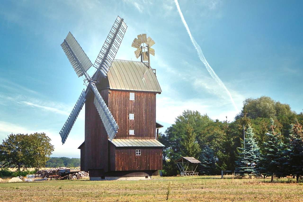 Landschaft Windmühle Online-Puzzle