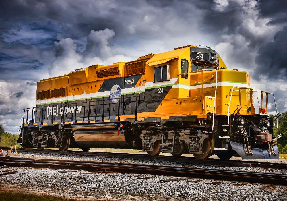 Žlutá lokomotiva EMD24B Repower-T4 online puzzle