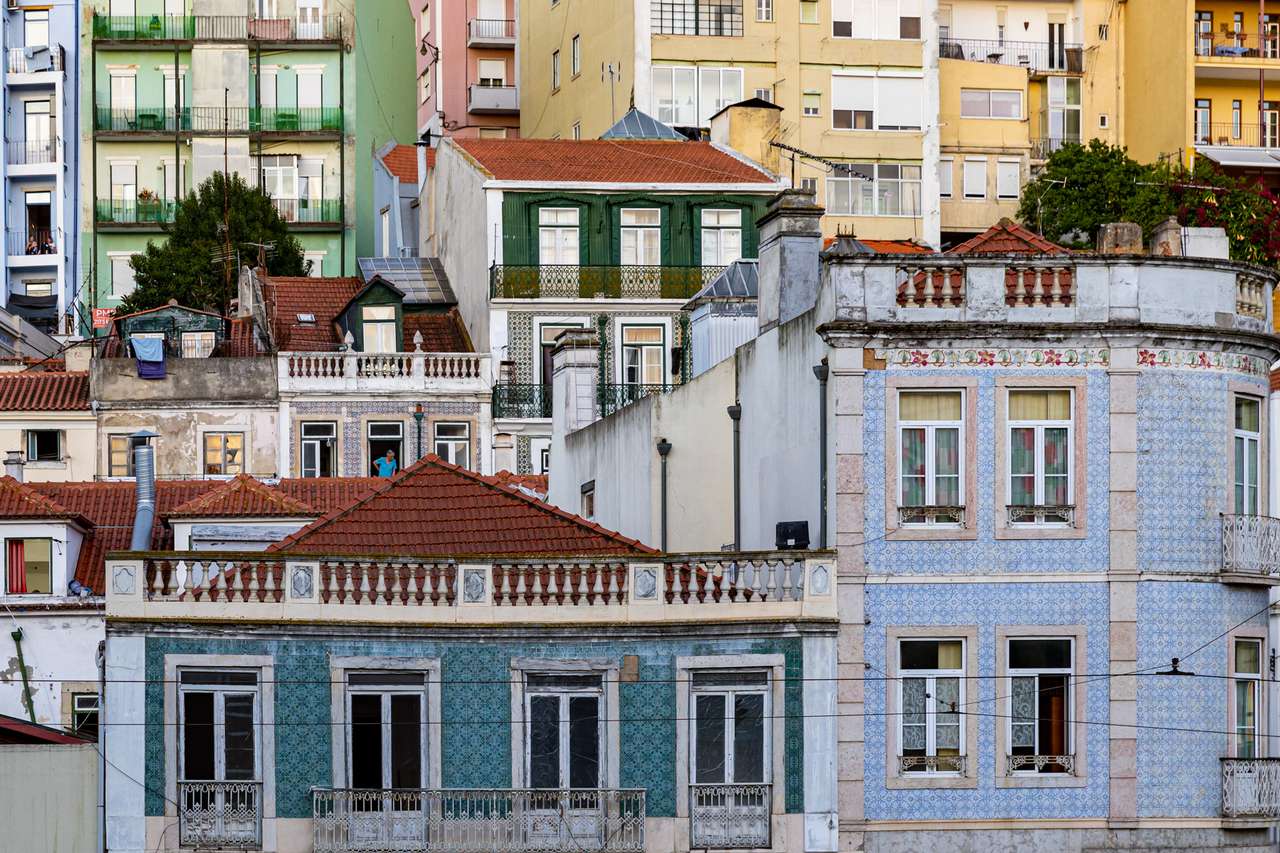 Lissabons centrum pussel på nätet