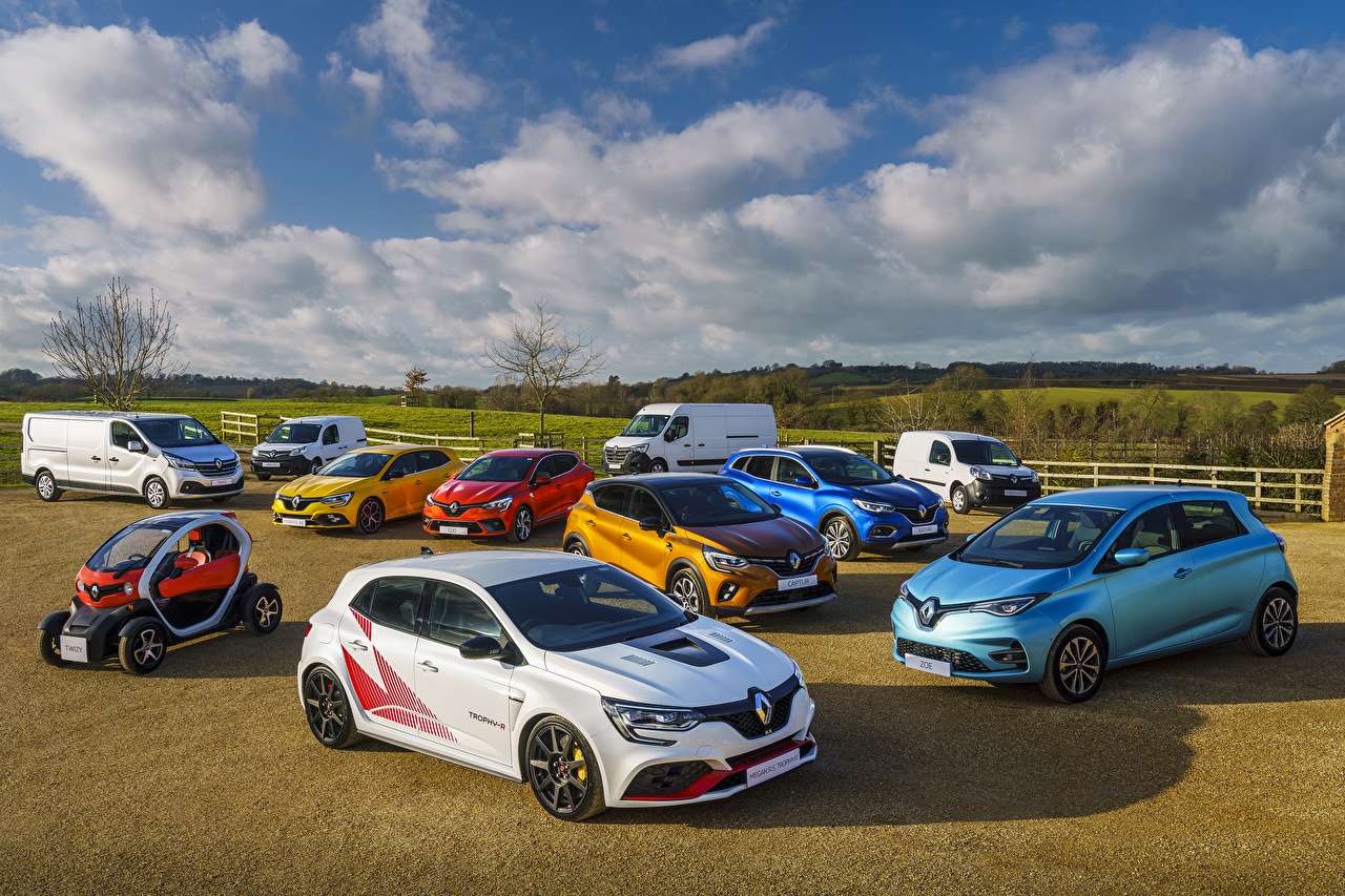 Renault-auto's op één plek legpuzzel online