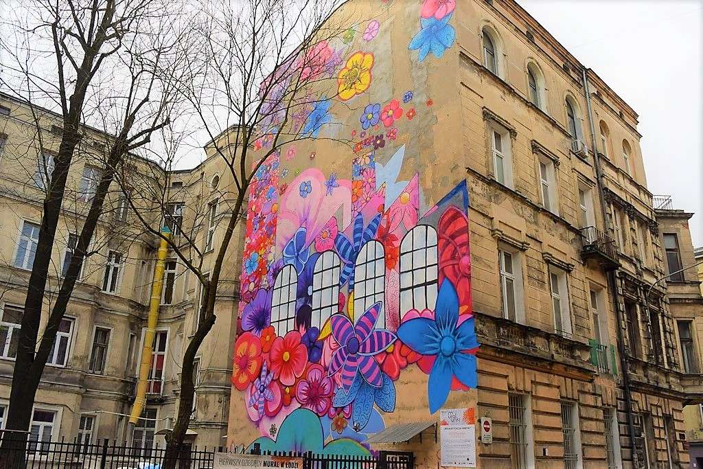 Lodz street art város Lengyelországban kirakós online