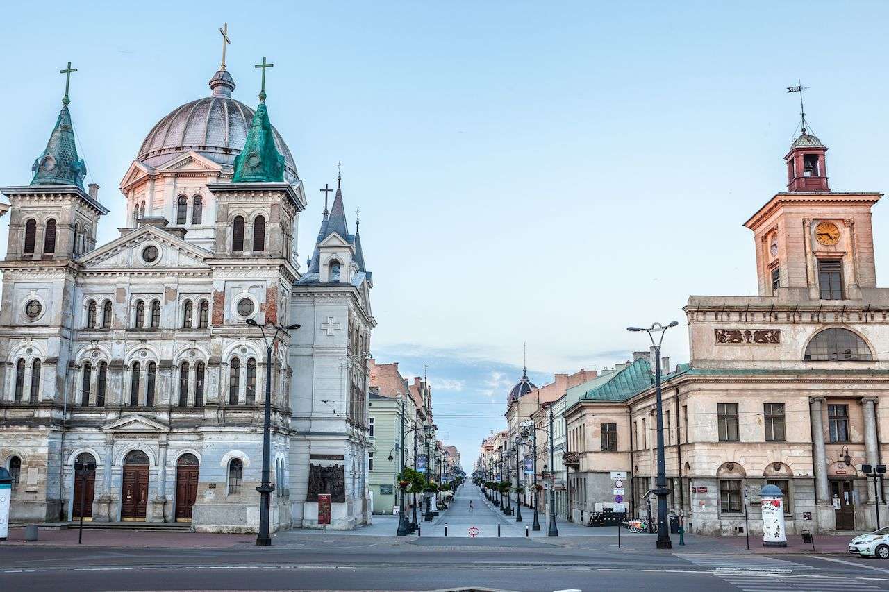 Центр міста Лодзь у Польщі пазл онлайн