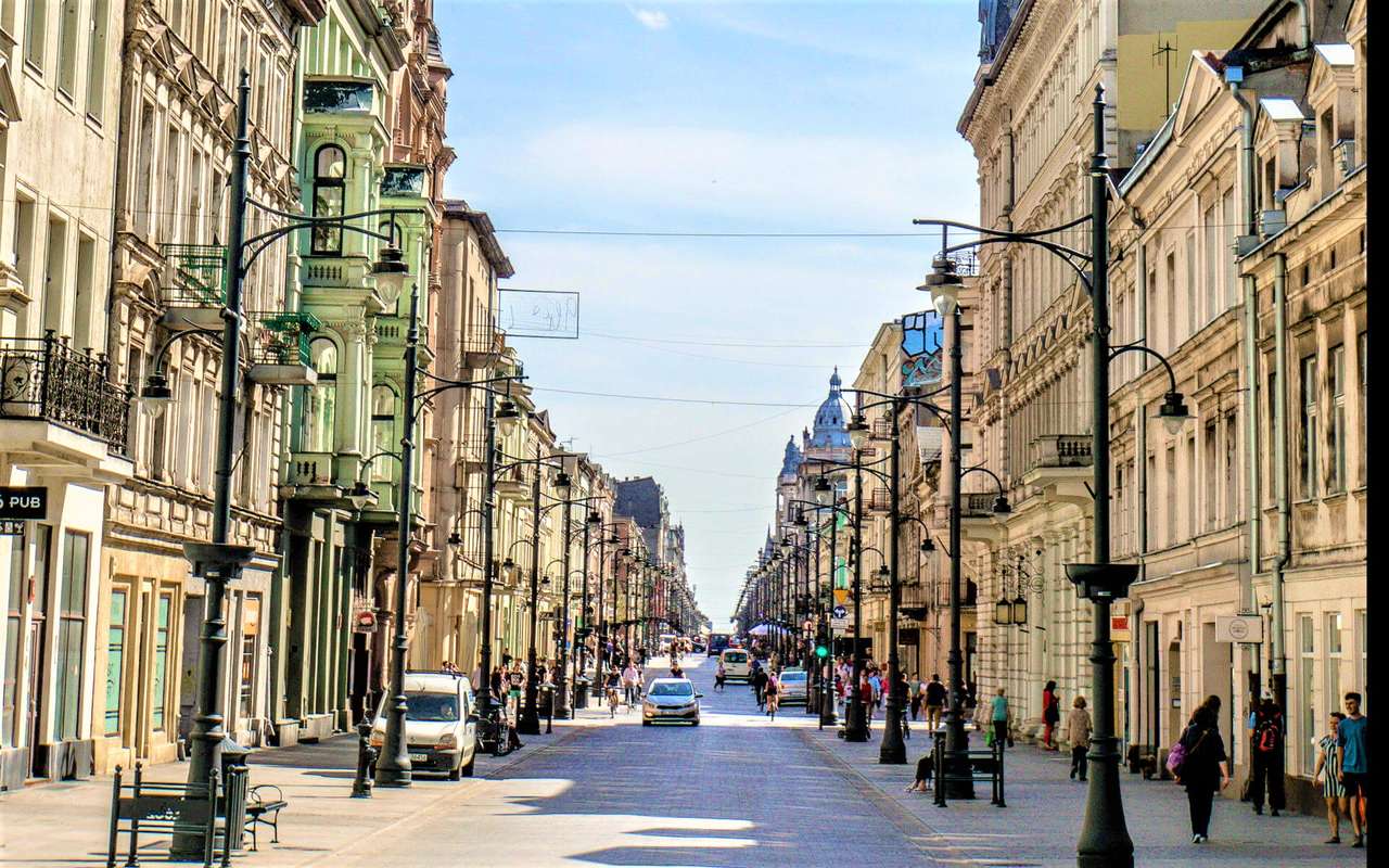 Лодзь центр города в Польше онлайн-пазл