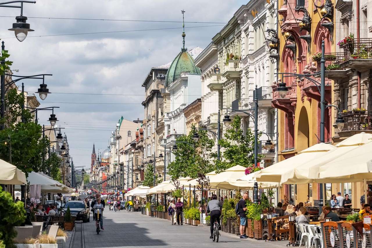 Centro da cidade de Lodz na Polônia puzzle online