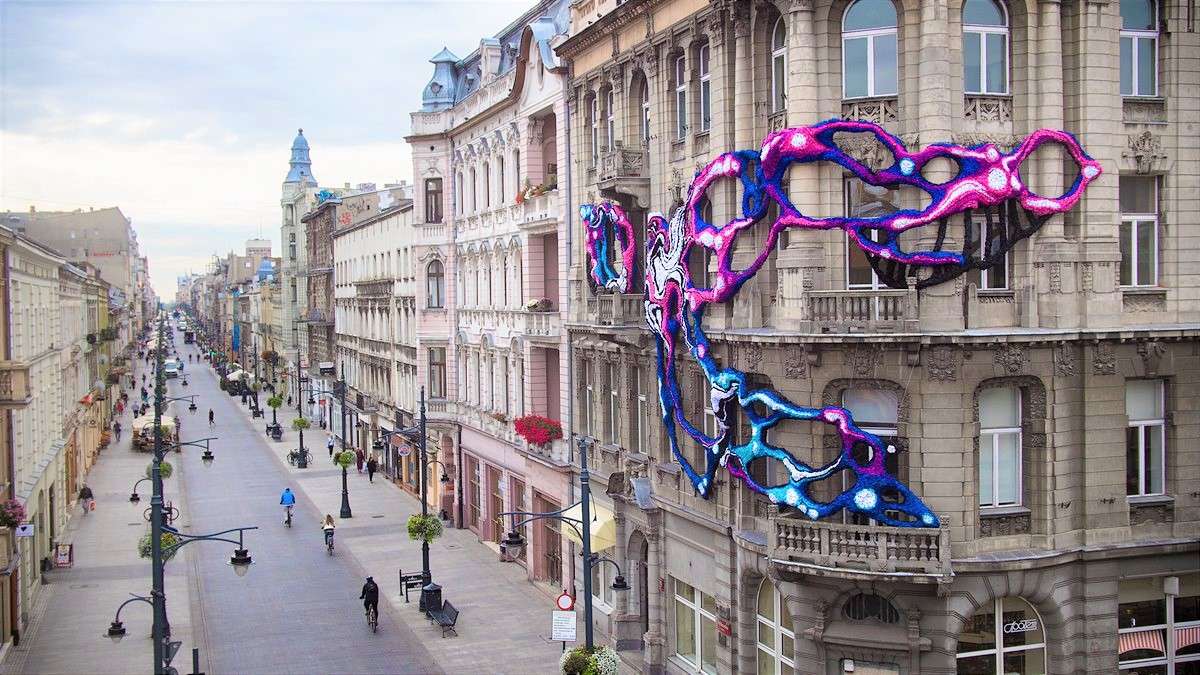 Centro da cidade de Lodz na Polônia puzzle online