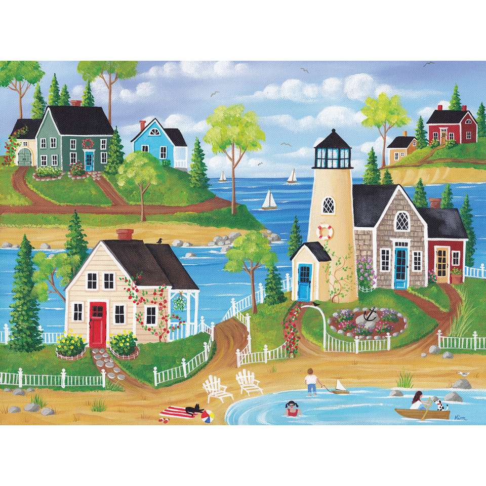 the blue house leaning against the hill jigsaw puzzle online