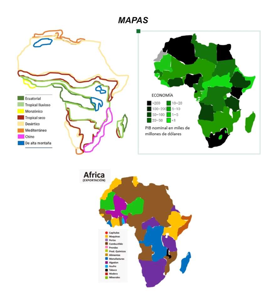 Mapas África rompecabezas en línea