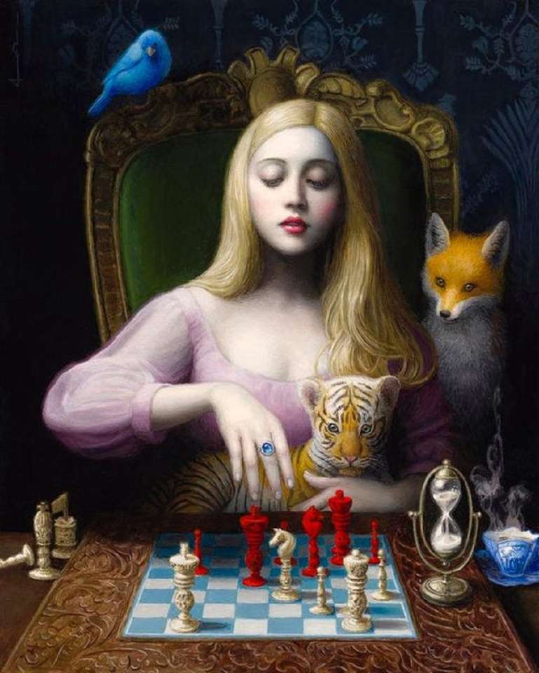 la fille aux échecs puzzle en ligne