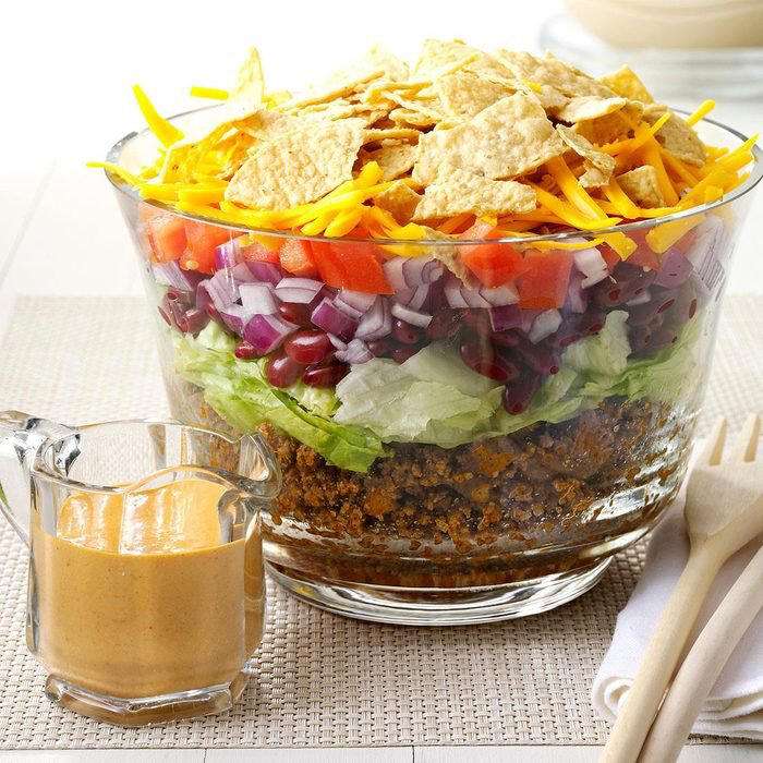 Salada Potluck Taco em Camadas puzzle online