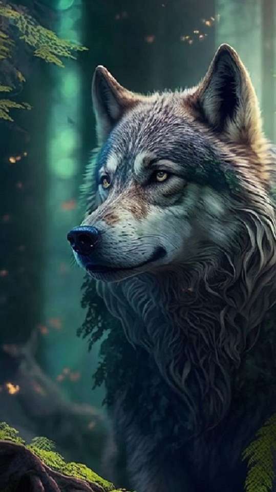 лісовий вовк онлайн пазл