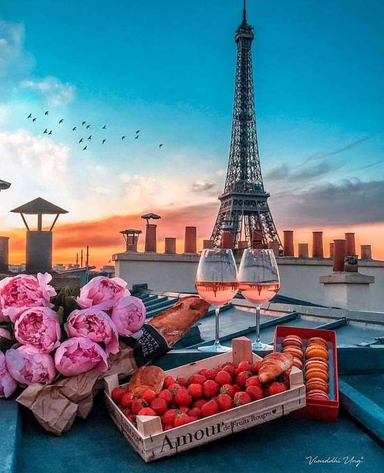 Romantische avond in Parijs legpuzzel online