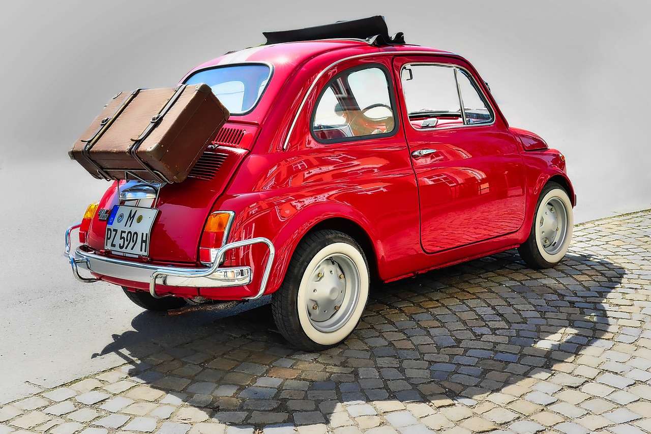 Fiat with Luggage jigsaw puzzle online