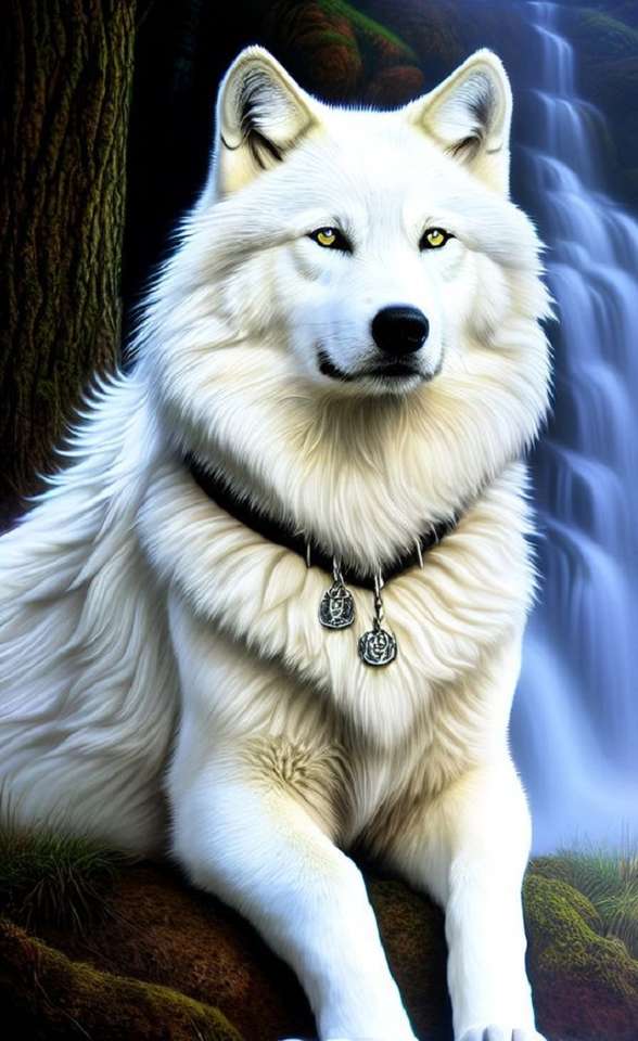 λευκό λύκος παζλ online