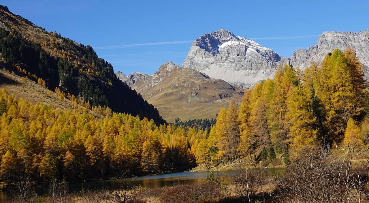 Планинска панорама Планинско езеро онлайн пъзел