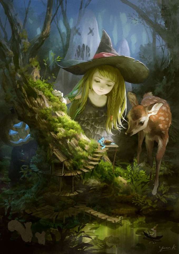 a pequena bruxa da floresta puzzle online