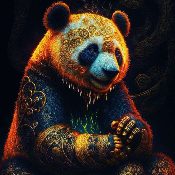 panda panda arany panda varázslat kirakós online