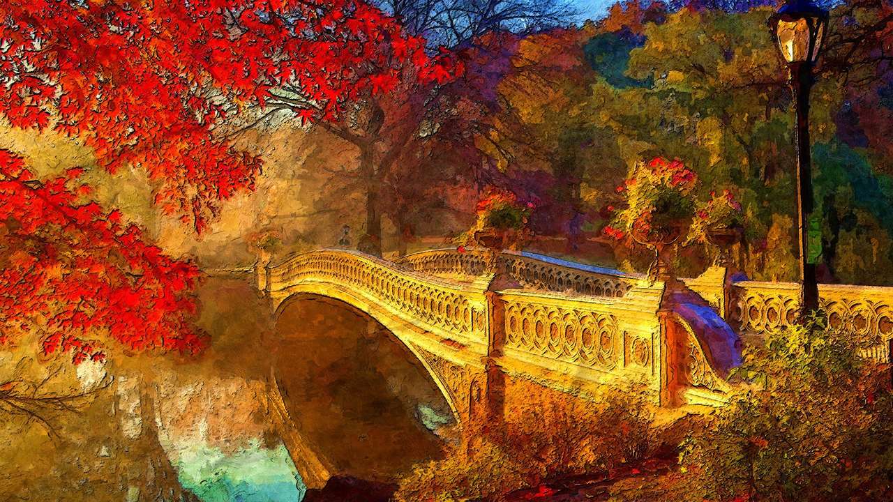 A ponte em cores de outono puzzle online