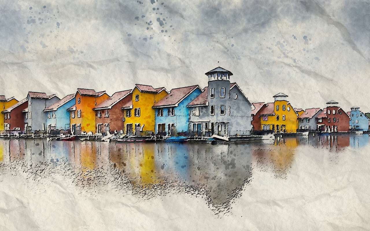 Houses on the lake online puzzle