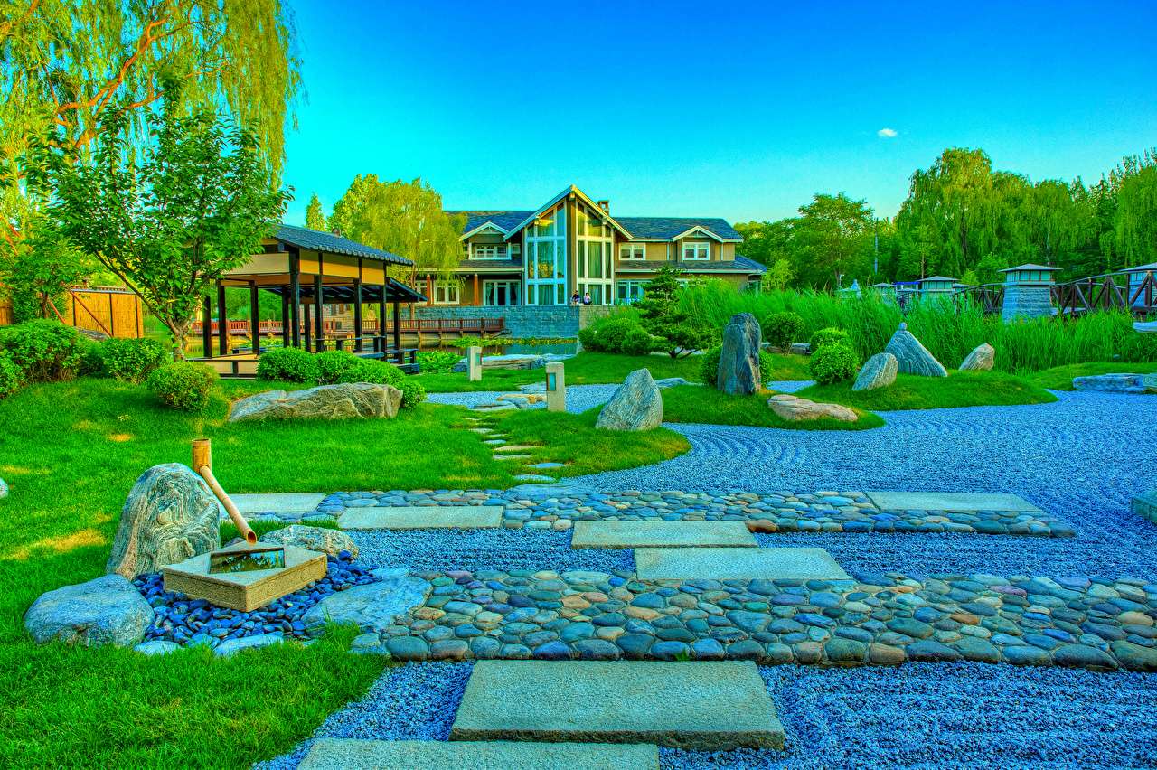 Китай - Красив каменен парк - Дзен градина в Пекин онлайн пъзел