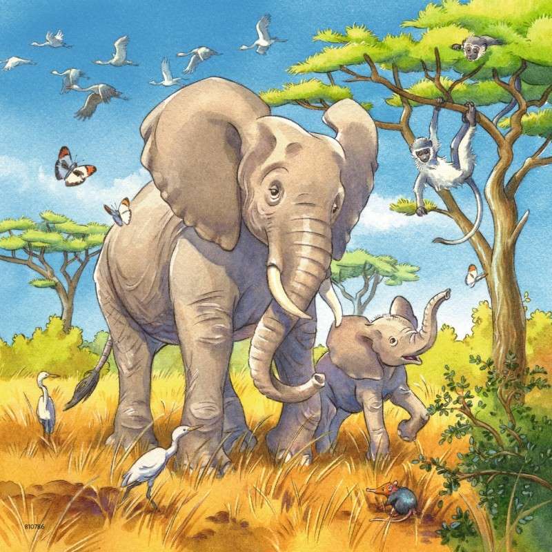 Familia de elefanti jigsaw puzzle online