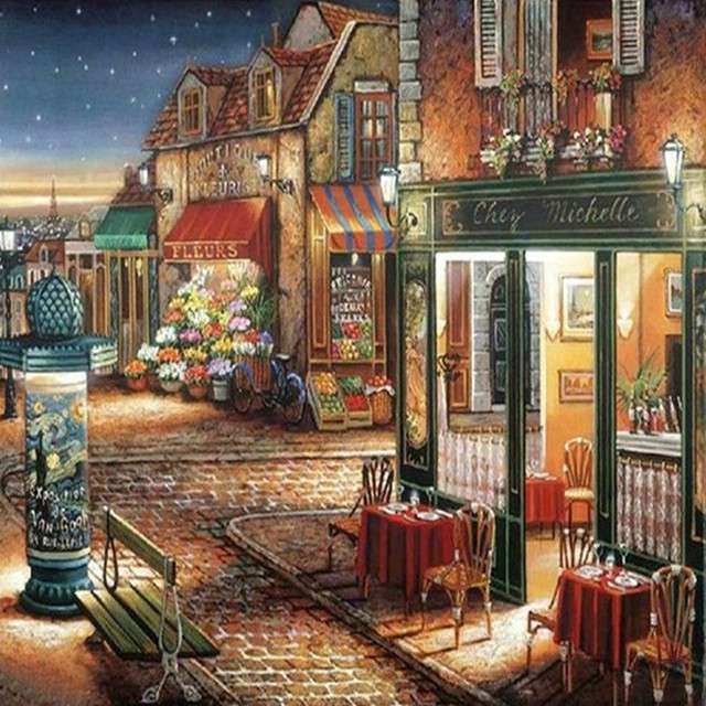 The street in the evening time jigsaw puzzle online
