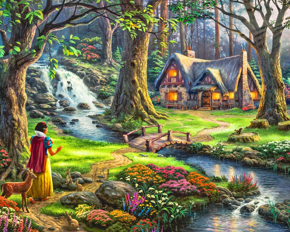 snow white discovers Cottage online puzzle
