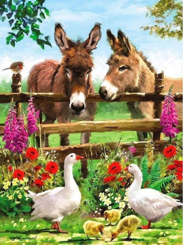dva krásní osli online puzzle