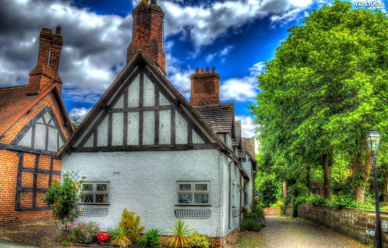 Häuser in einem englischen Dorf Online-Puzzle