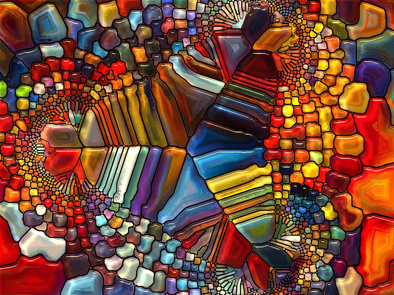 Цветни заплетени камъни онлайн пъзел