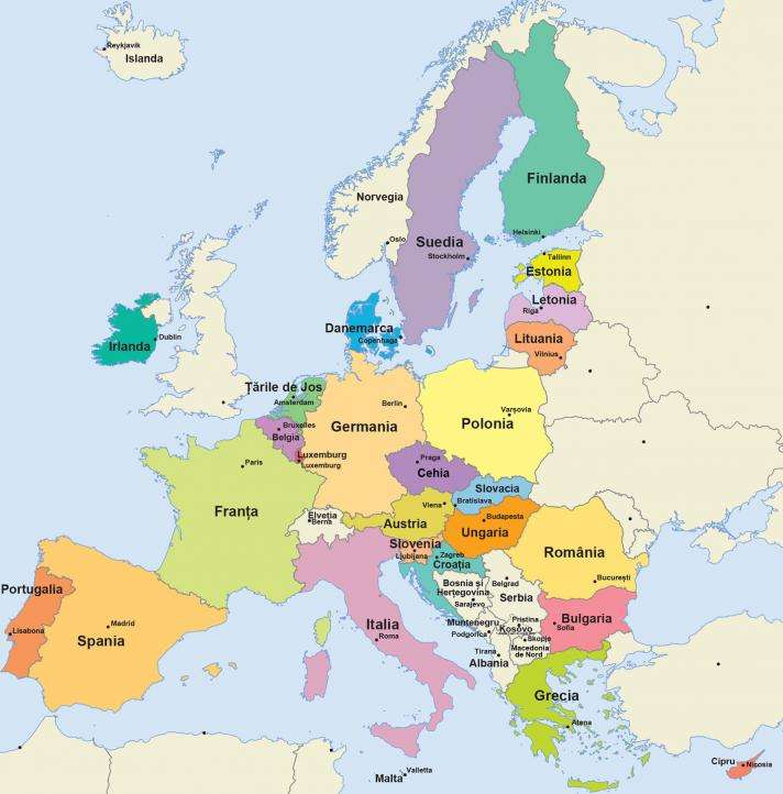 Map of Europe jigsaw puzzle online