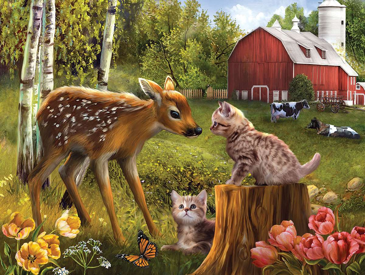 Gatinhos cervos querem fazer amigos puzzle online