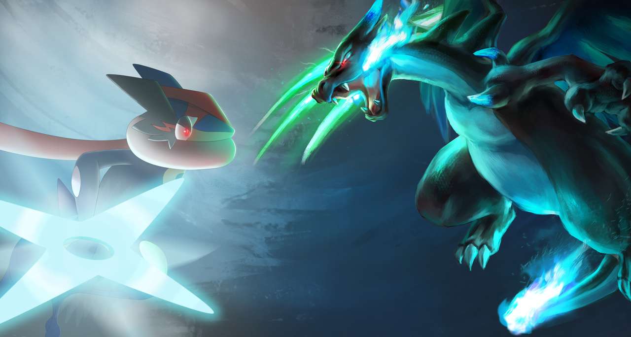 Pokémon - Greninja x Charizard rompecabezas en línea