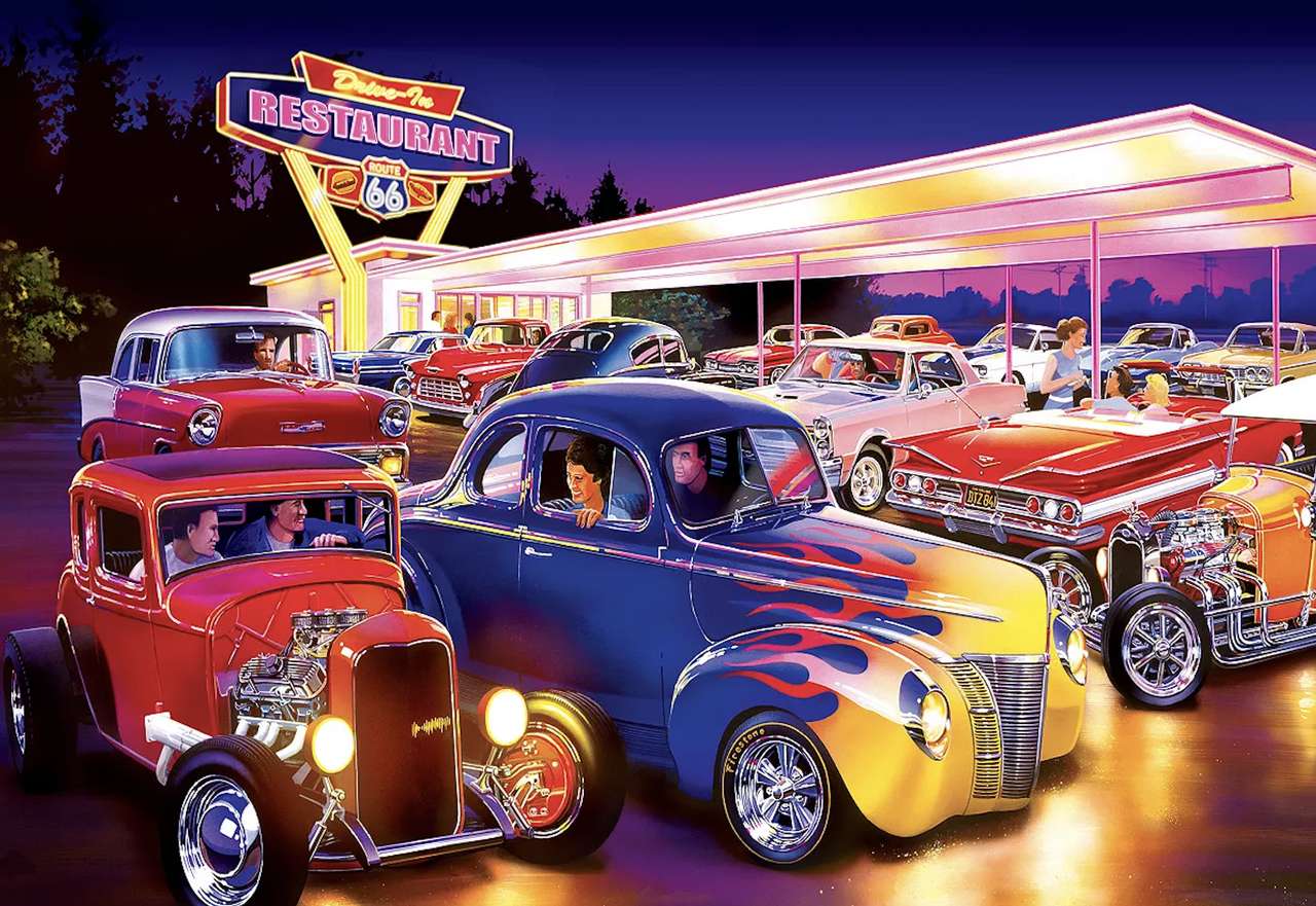 Route 66 - Cars and weekend vibes of those years jigsaw puzzle online