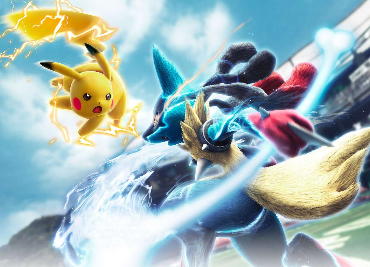 Pokémon - Pikachu x Lucario rompecabezas en línea
