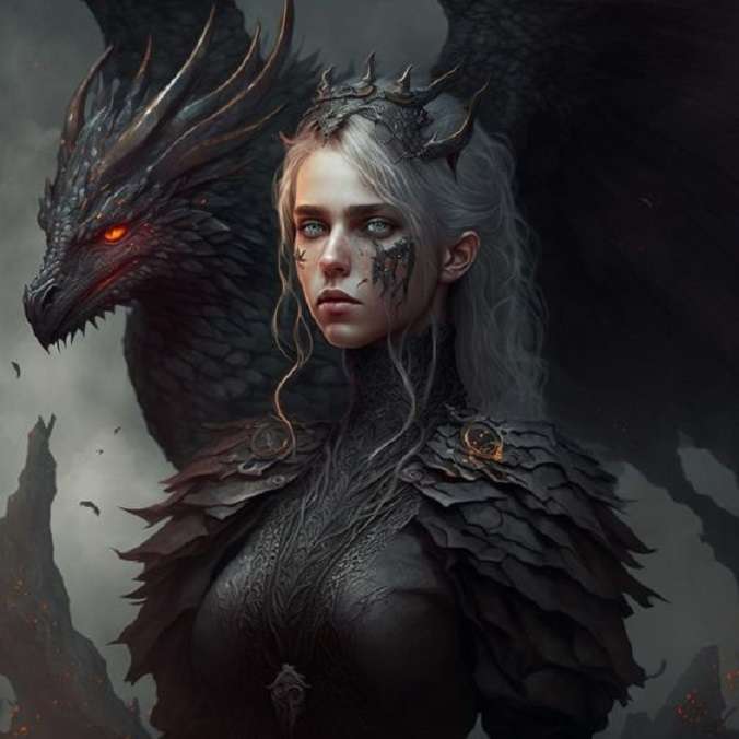 Dragon noir puzzle en ligne