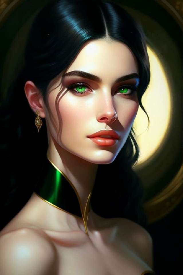 緑の目の女性 ジグソーパズルオンライン