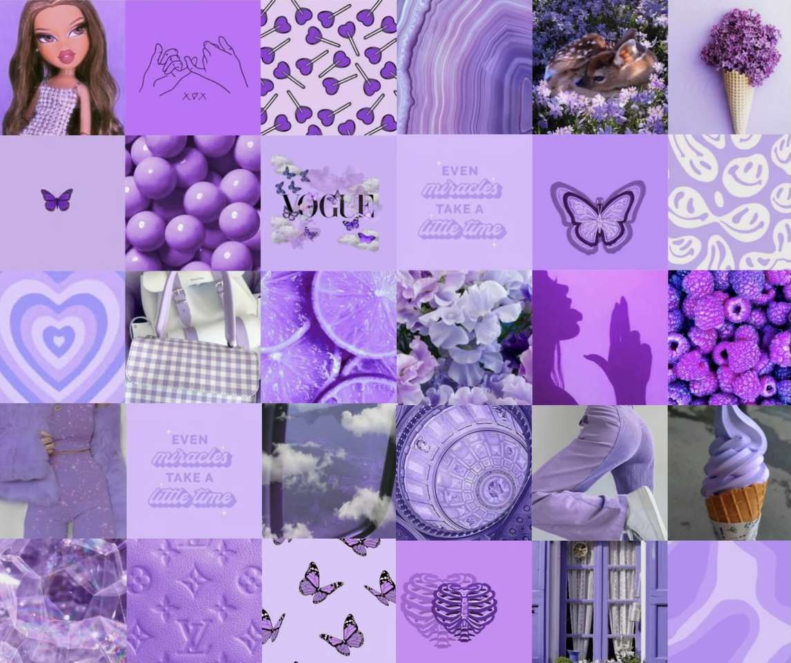 紫のコラージュ ジグソーパズルオンライン