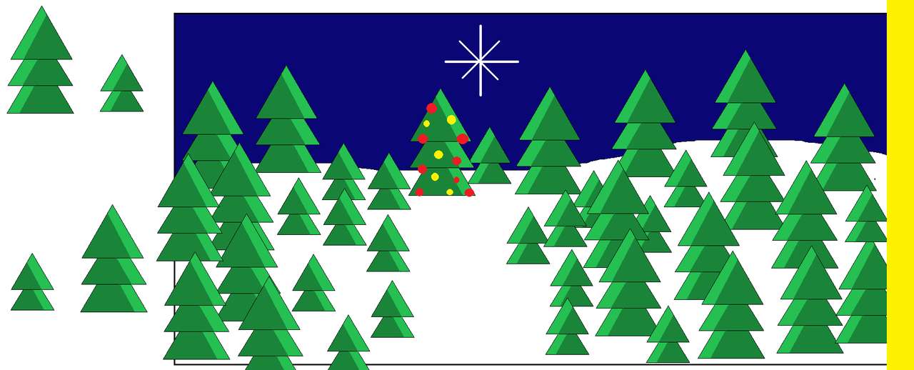 kerstboom foto kleurrijk schattig groen blauw online puzzel
