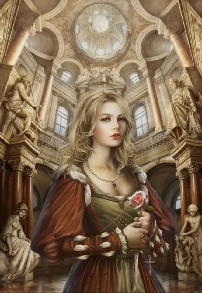 young woman in a castle online puzzle