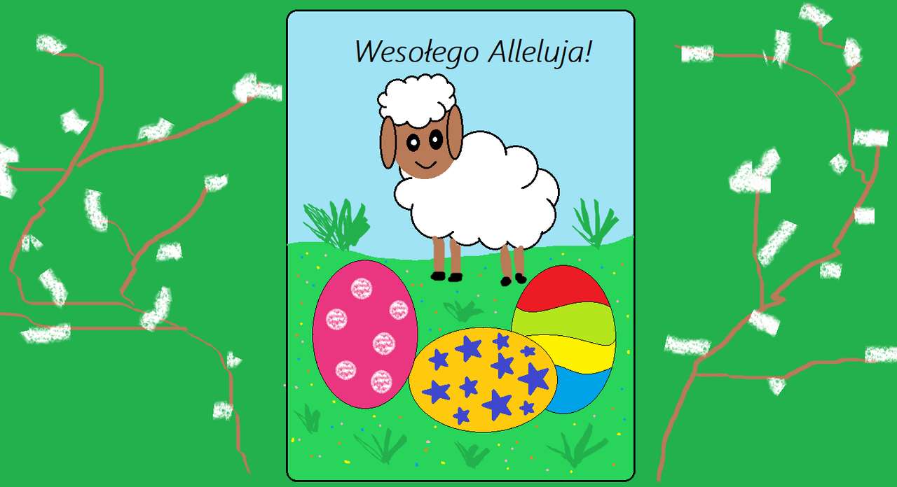 Carte d'agneau de Pâques puzzle en ligne