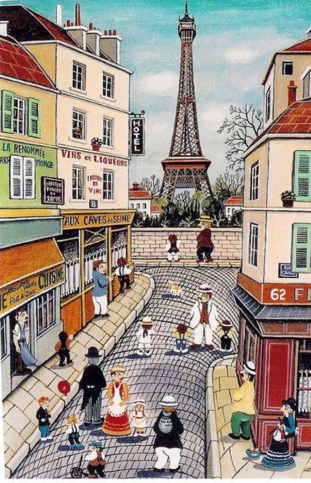 старая парижская улица онлайн-пазл