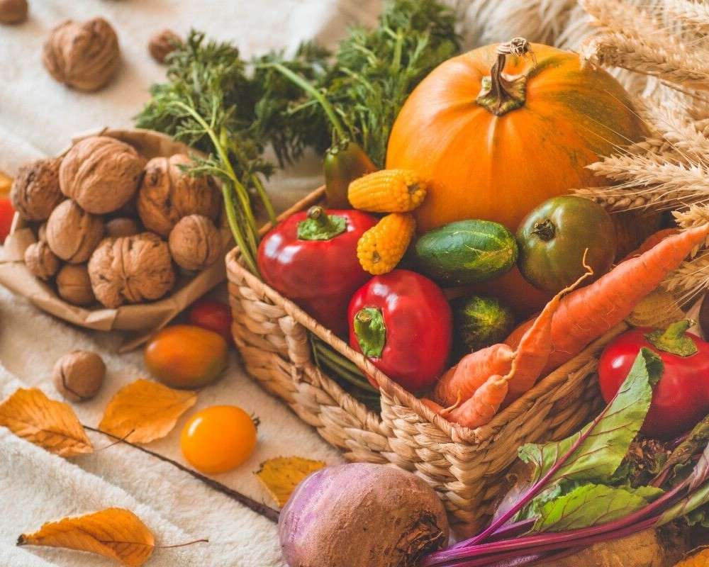 Зібрані городні овочі онлайн пазл